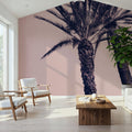 Pink Palms I Mural Wallpaper - room preview 05