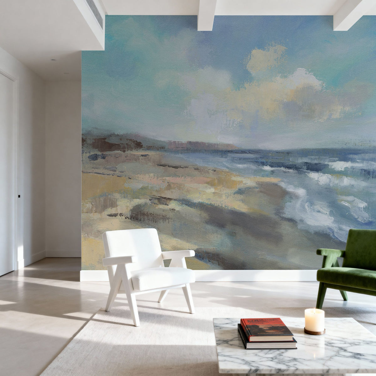Morning Beach Mural Wallpaper - room preview 05