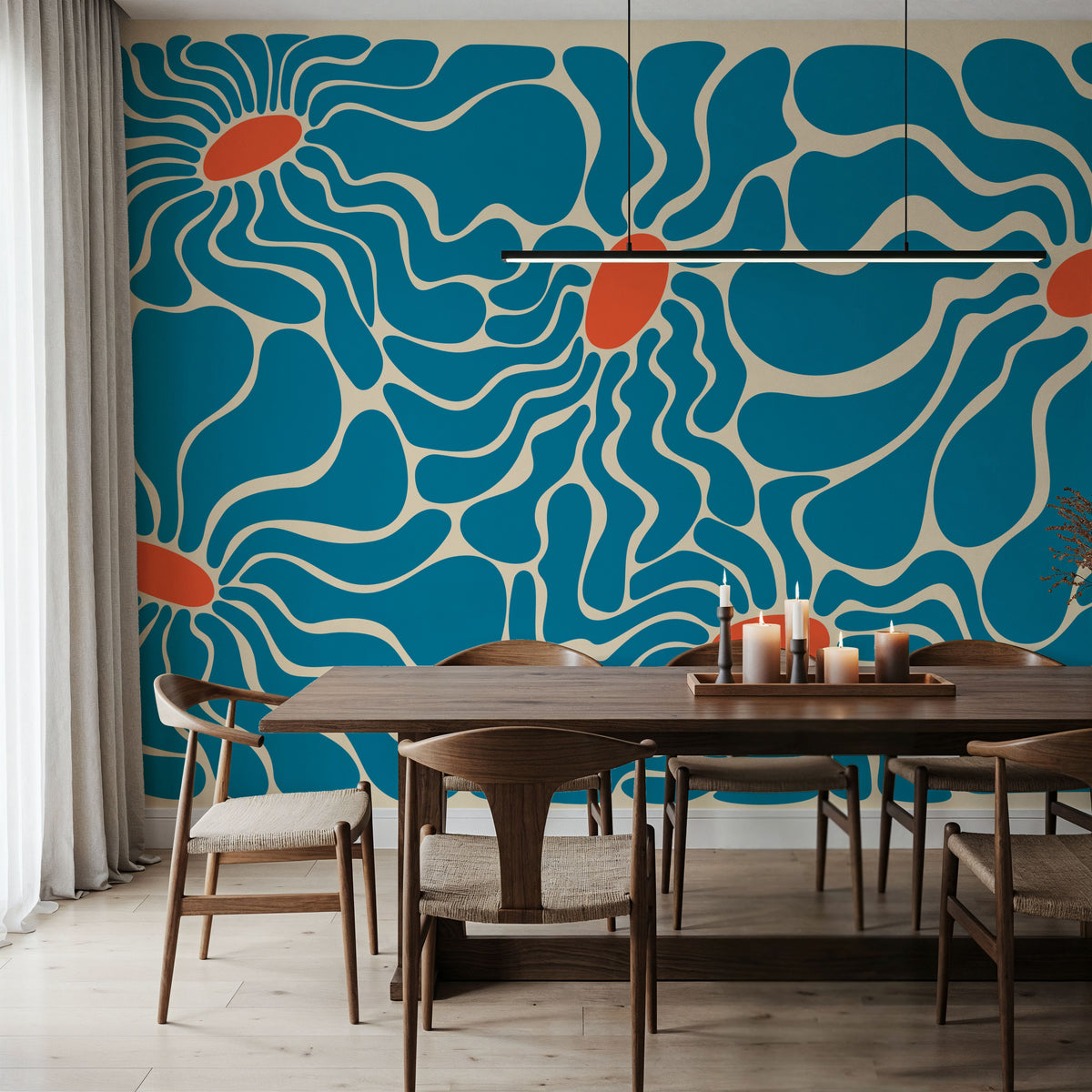 Fluid Flowers Mural Wallpaper - room preview 05
