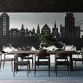 Stavanger Norway Skyline Black & White Mural Wallpaper - room preview 05