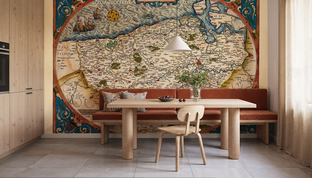 Dwellpaper Old Map of Belgium, 1570 Mural Wallpaper image 5