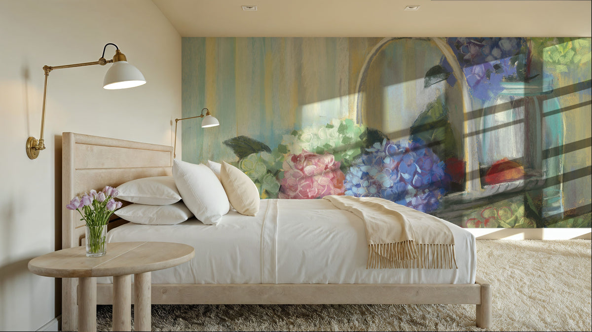 Hydrangea Basket Mural Wallpaper - room preview 05