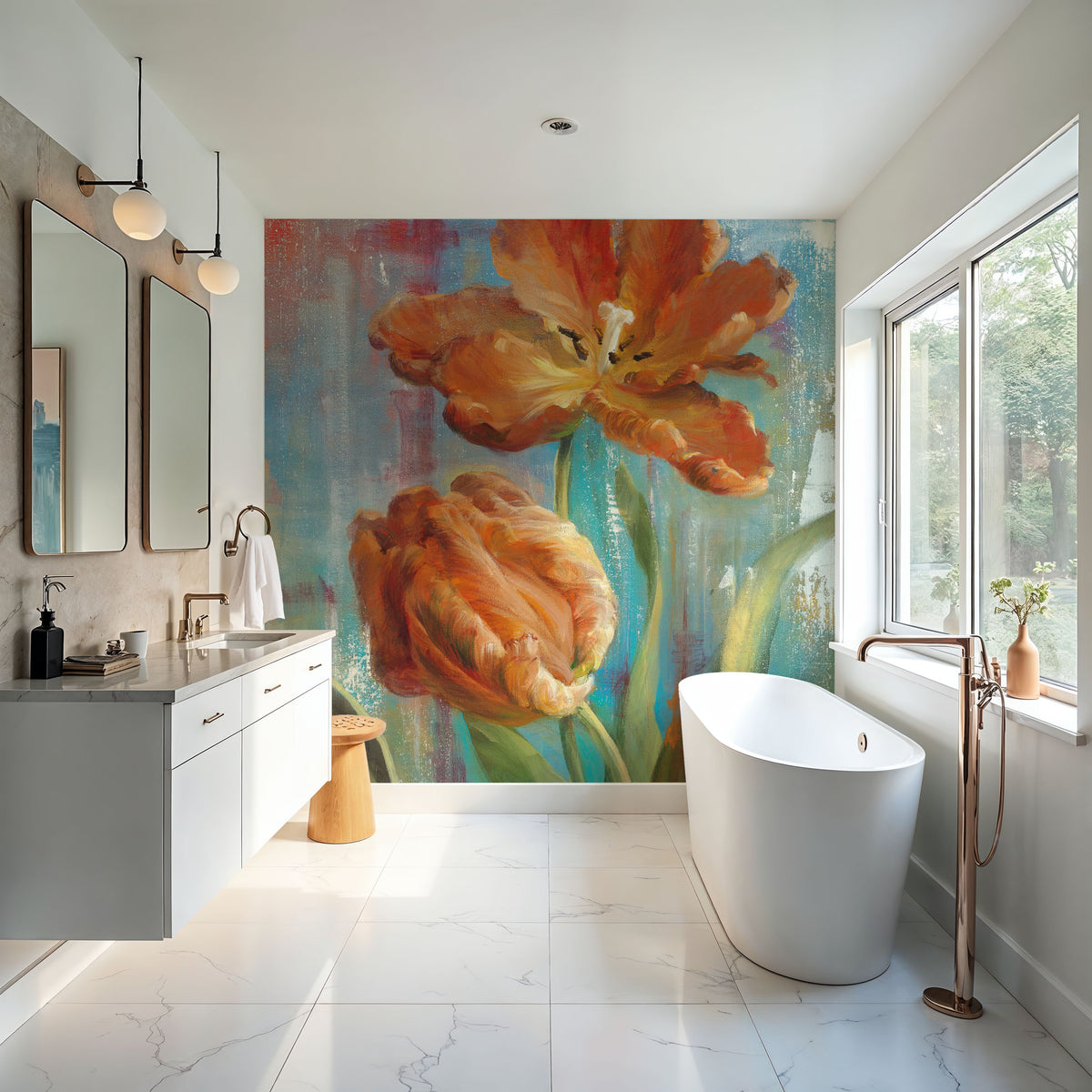 Parrot Tulips II Mural Wallpaper - room preview 05