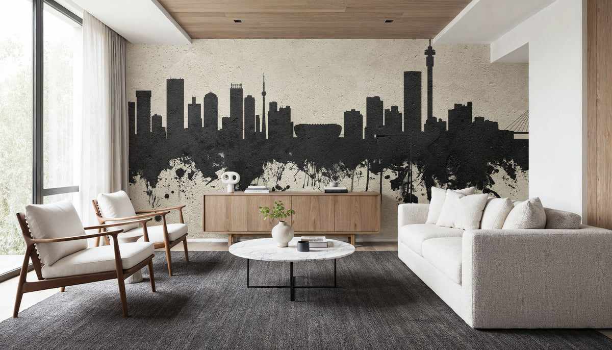 Johannesburg South Africa Skyline Concrete Mural Wallpaper - room preview 05