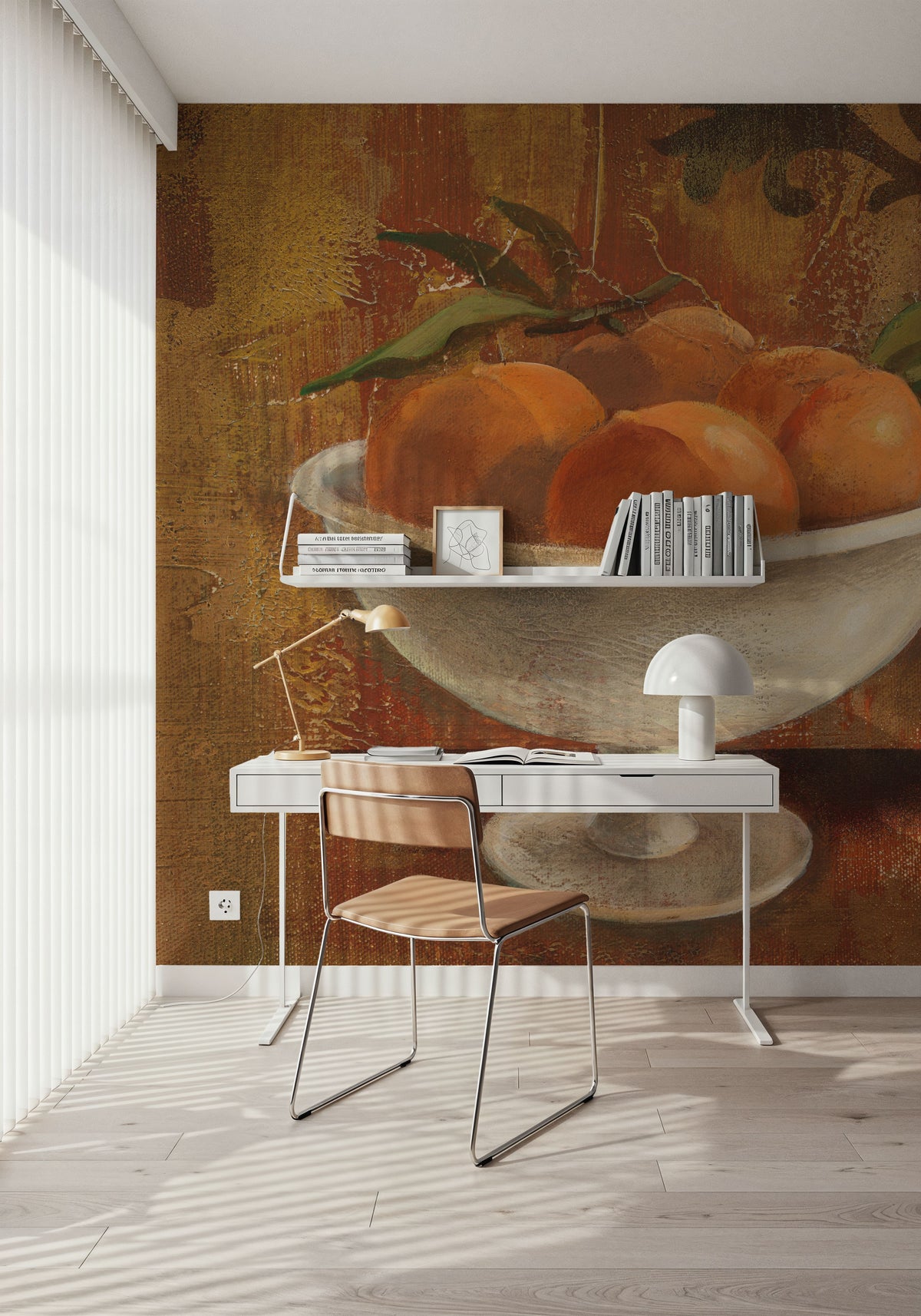 Peaches in Old Bowl Mural Wallpaper - room preview 05