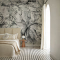 Orchids Sketch Mural Wallpaper - Neutral Tone - room preview 05