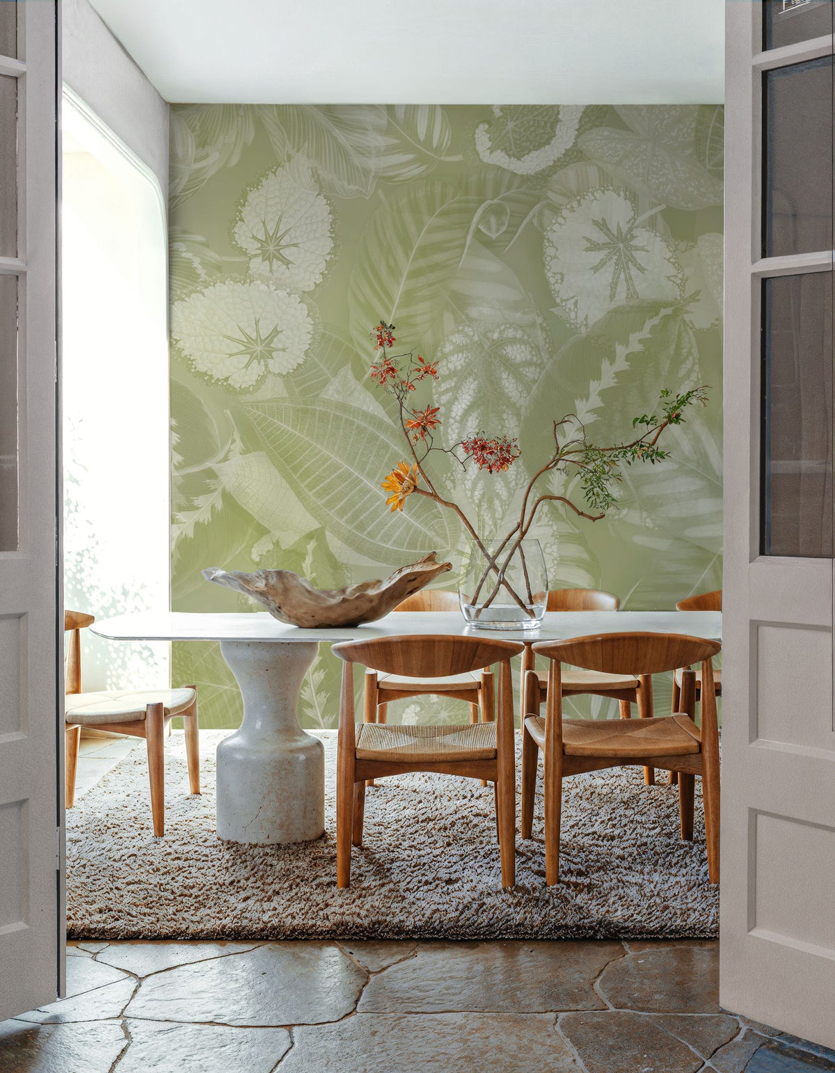 Secret Leaves Mural Wallpaper - Warm Tone - room preview 05