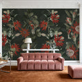 Contemporary Clematis Mural Wallpaper - Neutral Tone - room preview 05