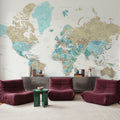 World Map Cities - Phillipa Mural Wallpaper - room preview 05