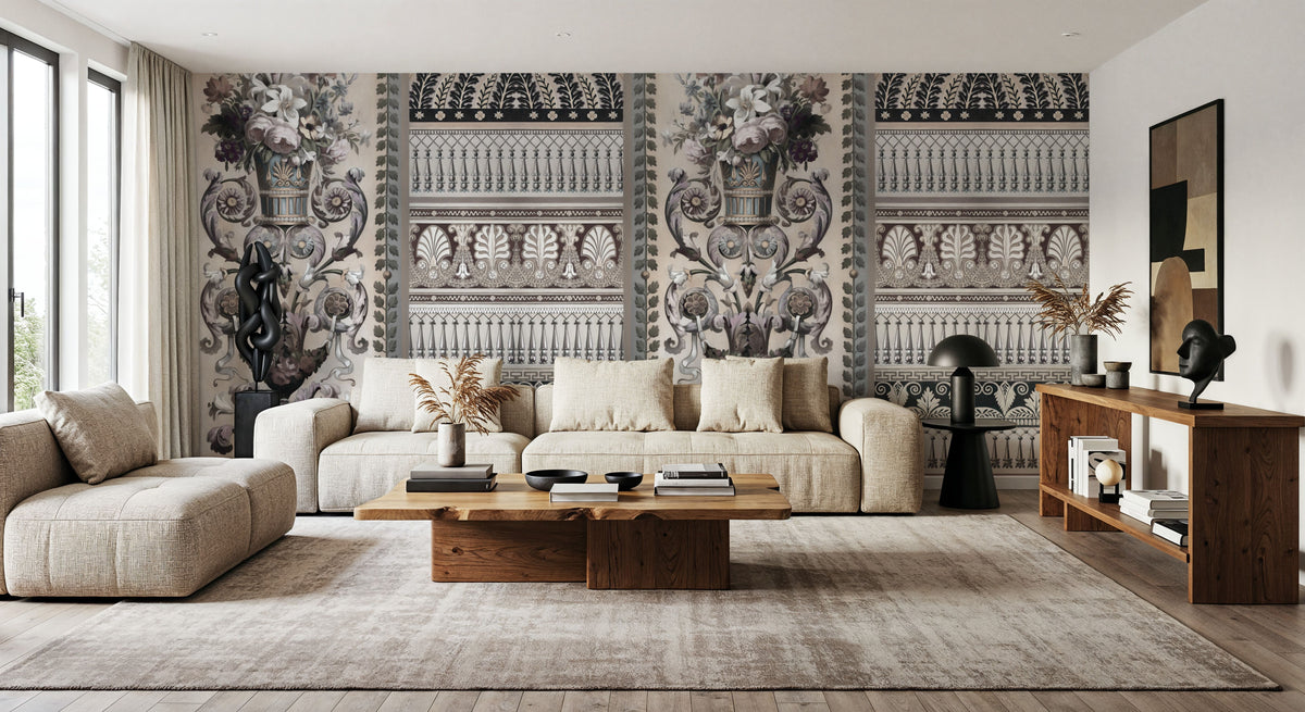 Flower Mountain, Muted Mural Wallpaper - room preview 05