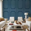 Faux Wall Panel Moulding, Sky Blue Mural Wallpaper - room preview 05