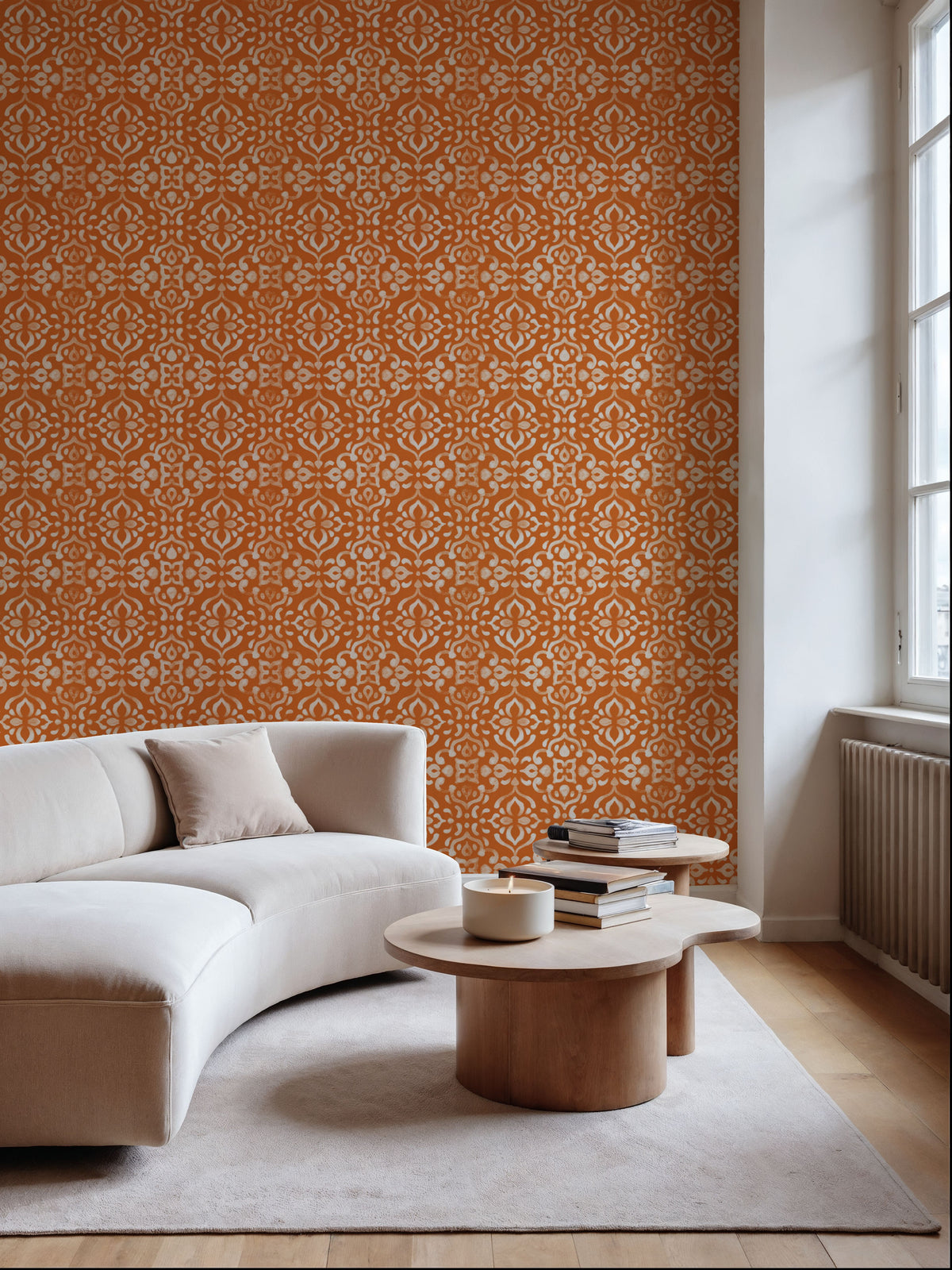 Spicy Petals Orange Mural Wallpaper - room preview 05