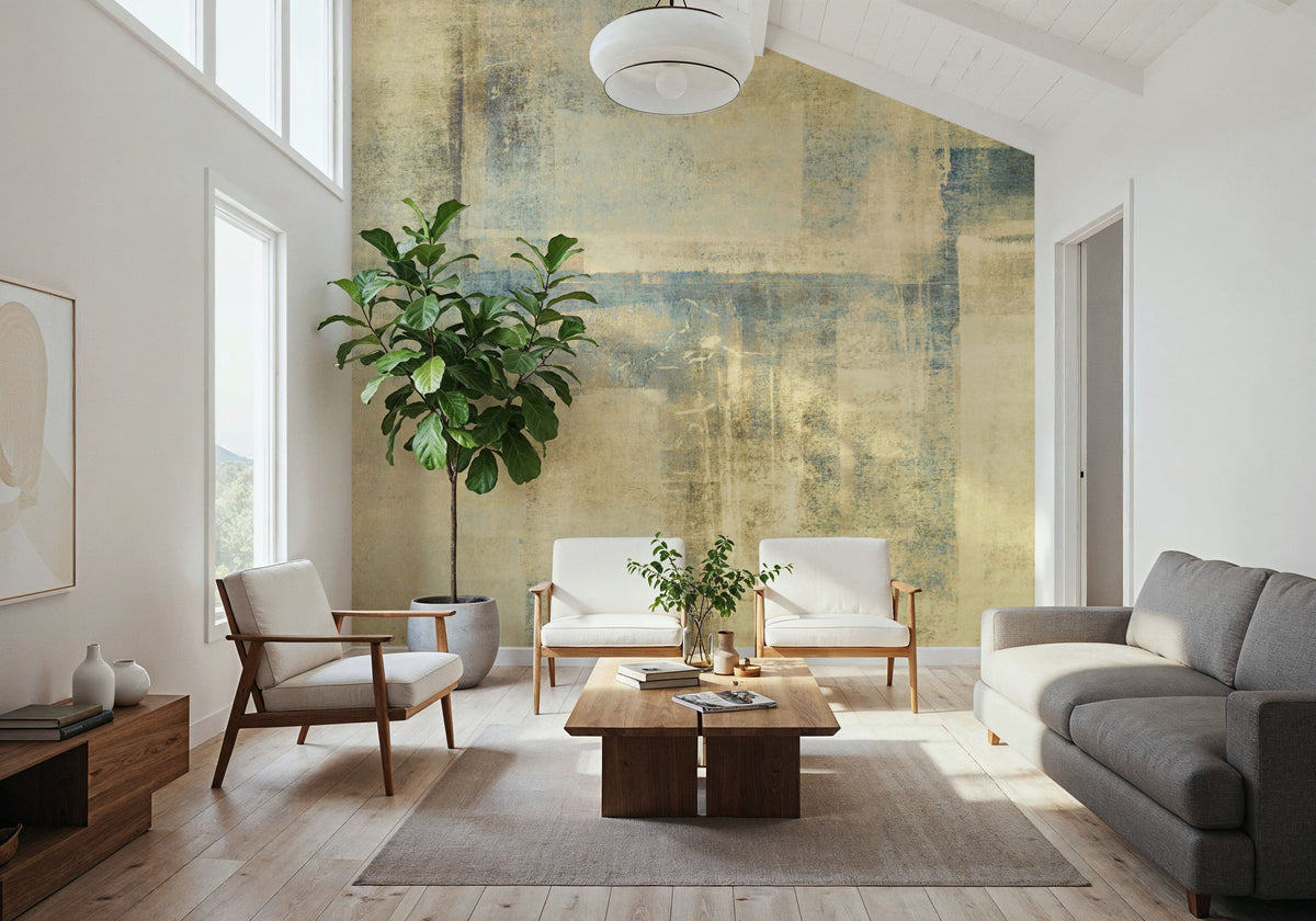 Texture Fields Yellow Mural Wallpaper - room preview 05
