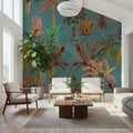 Statement Palm, Turquoise Mural Wallpaper - room preview 05