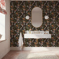 Forest Mushrooms, Dark Mural Wallpaper - room preview 05