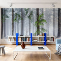 Cold Green Forest Mural Wallpaper - room preview 05