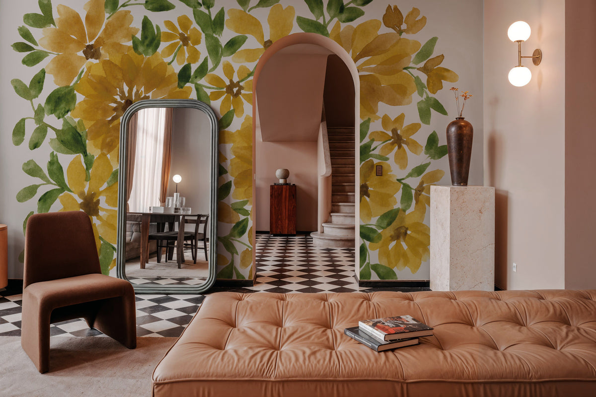 Sunflower Blooms Mural Wallpaper - Warm Tone - room preview 05
