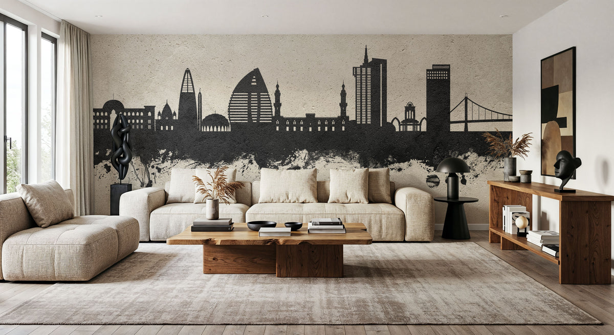 Khartoum Sudan Skyline Concrete Mural Wallpaper - room preview 05