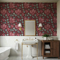 Garden Peony Mural Wallpaper - Red Tone - room preview 05