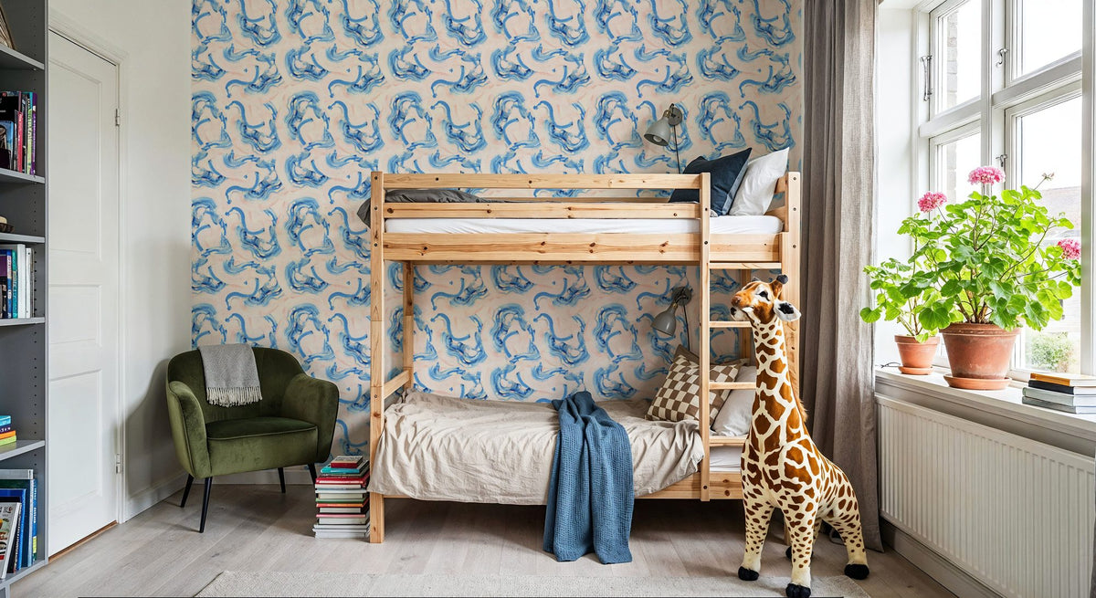 Blue Rainbows Mural Wallpaper - room preview 05