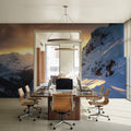 Sun Setting on Snow Mural Wallpaper - room preview 05