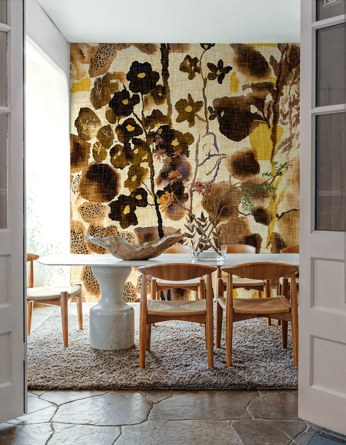 Woven Blossom Mural Wallpaper - room preview 05