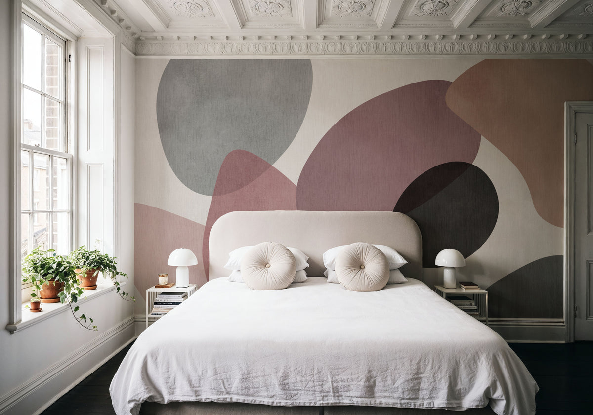 Lava Shapes, Rose Mural Wallpaper - room preview 05