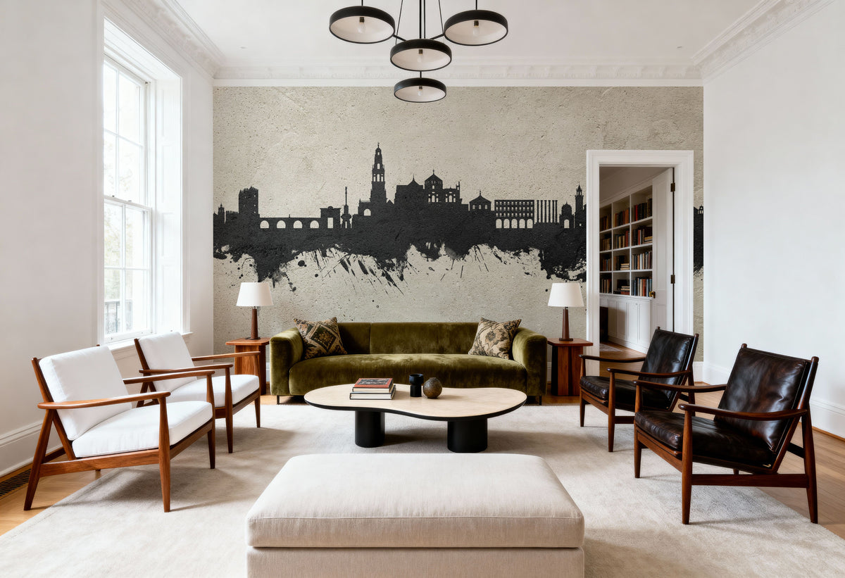 Córdoba Spain Skyline Concrete Mural Wallpaper - room preview 05