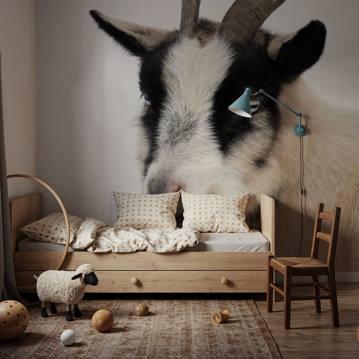 Pippa the Goat IV Mural Wallpaper - room preview 05