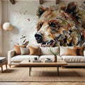 Grizzly Bear - Watercolor Predators Series Mural Wallpaper - room preview 05