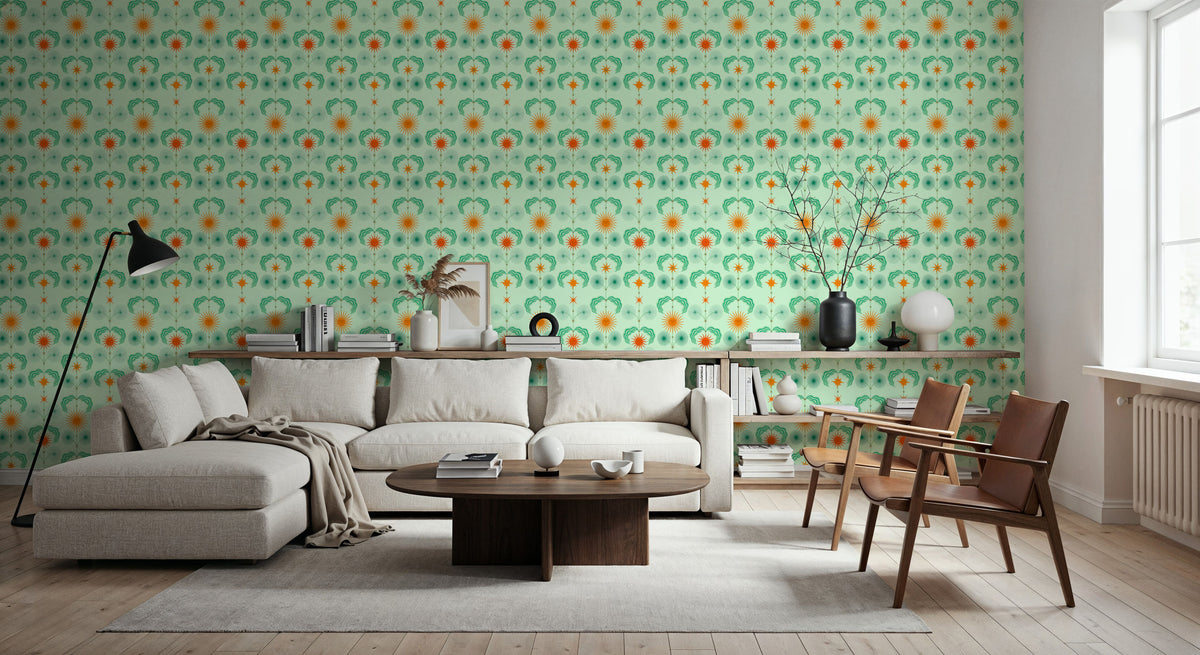 Helophite, Orange Mural Wallpaper - room preview 05