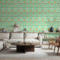 Helophite, Orange Mural Wallpaper - room preview 05