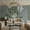 Pretty Little Flower IV Slate Blue Mural Wallpaper - room preview 05