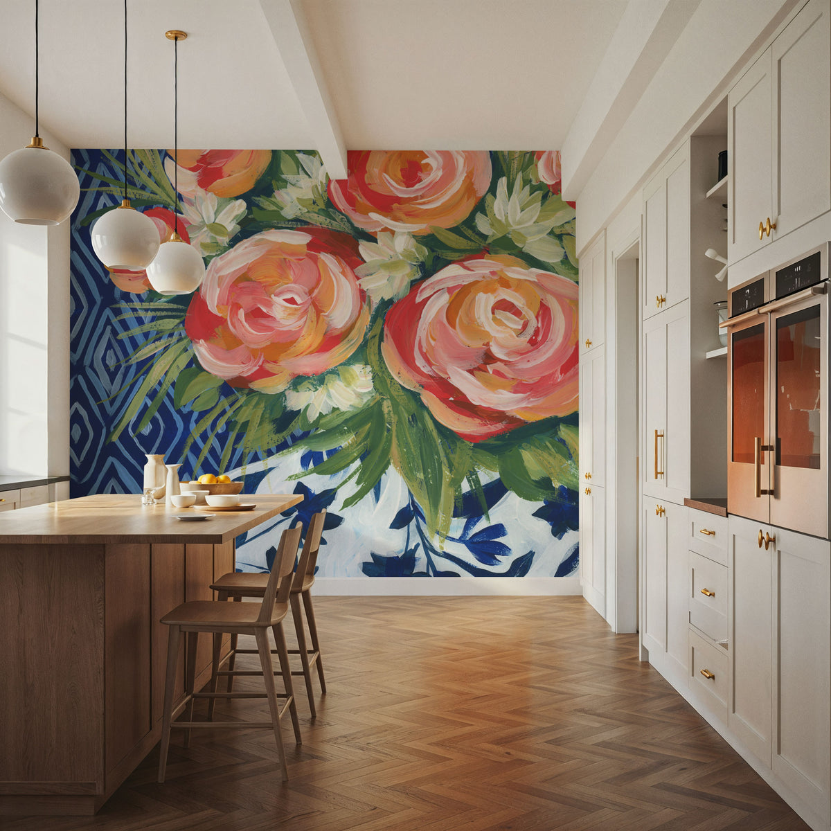 Mediterranean Blooms I Mural Wallpaper - room preview 05