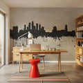 Tampa Florida Skyline Concrete Mural Wallpaper - room preview 05