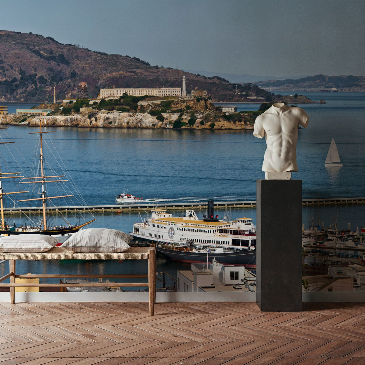 Sitting on the Dock of the Bay Mural Wallpaper - room preview 05