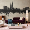 Uppsala Skyline Concrete Mural Wallpaper - room preview 05