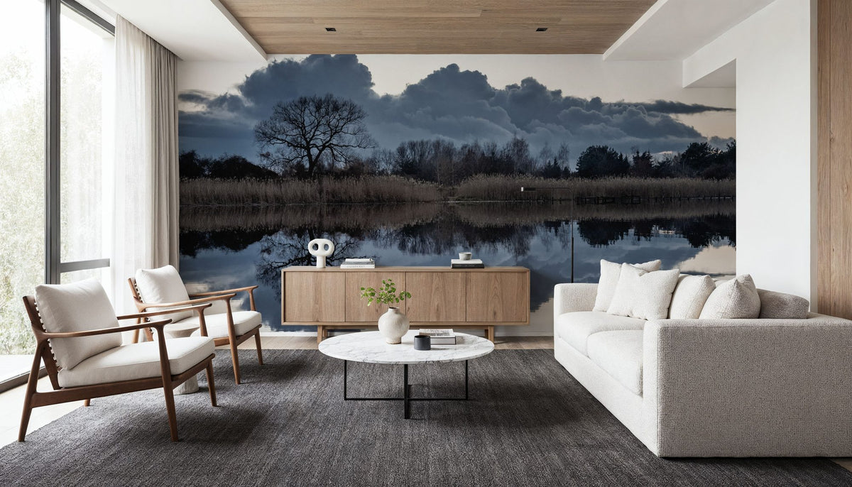 Clouds in Water Mural Wallpaper - room preview 05
