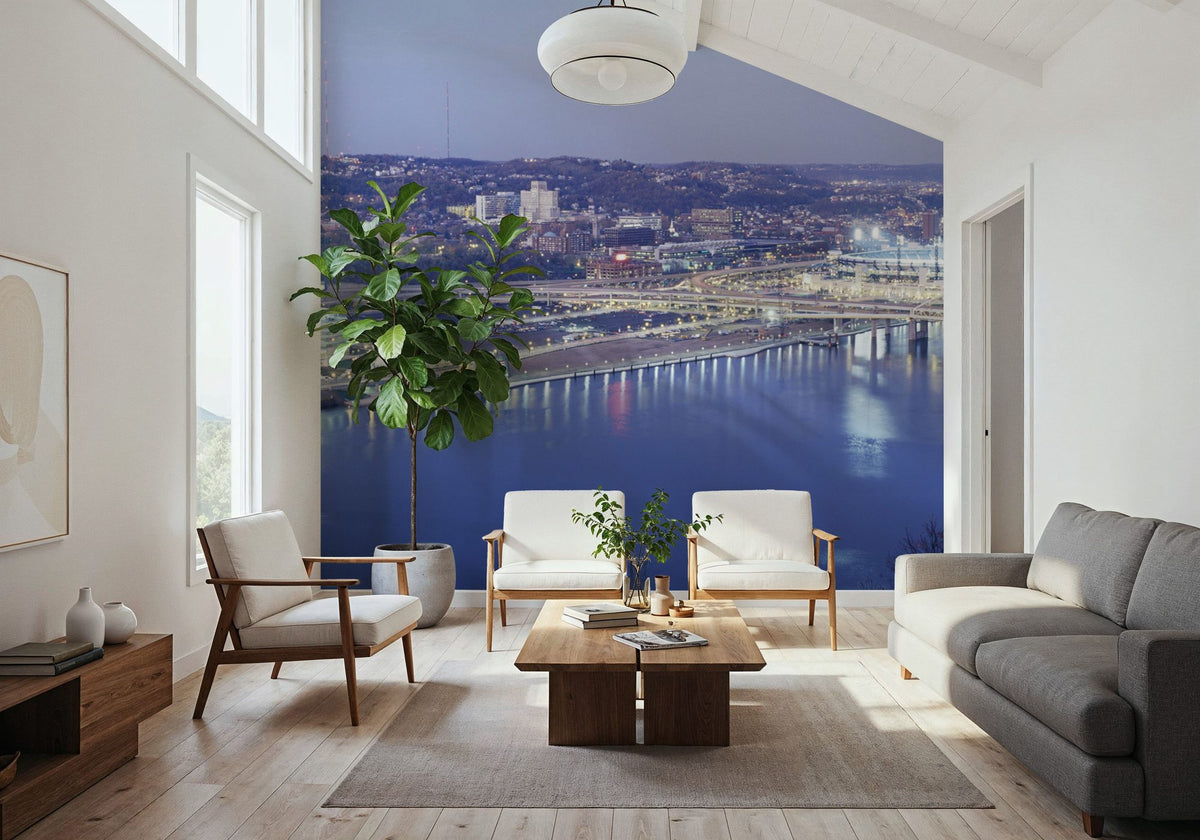Twilight Riverfront Mural Wallpaper - room preview 05