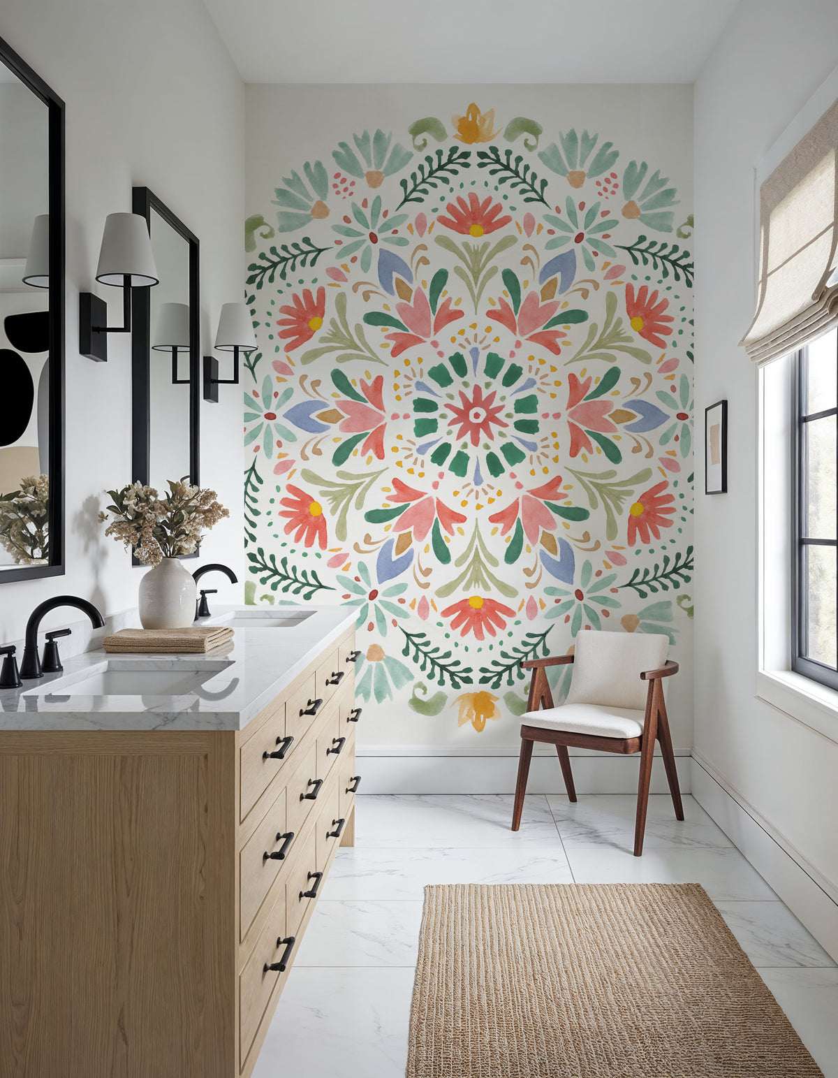 Wild Blooms VII Mural Wallpaper - Light Tone - room preview 05
