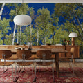 Cobalt Birch Forest Mural Wallpaper - room preview 05