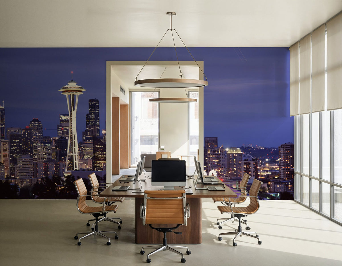 Twilight Tower Silhouette Mural Wallpaper - room preview 05