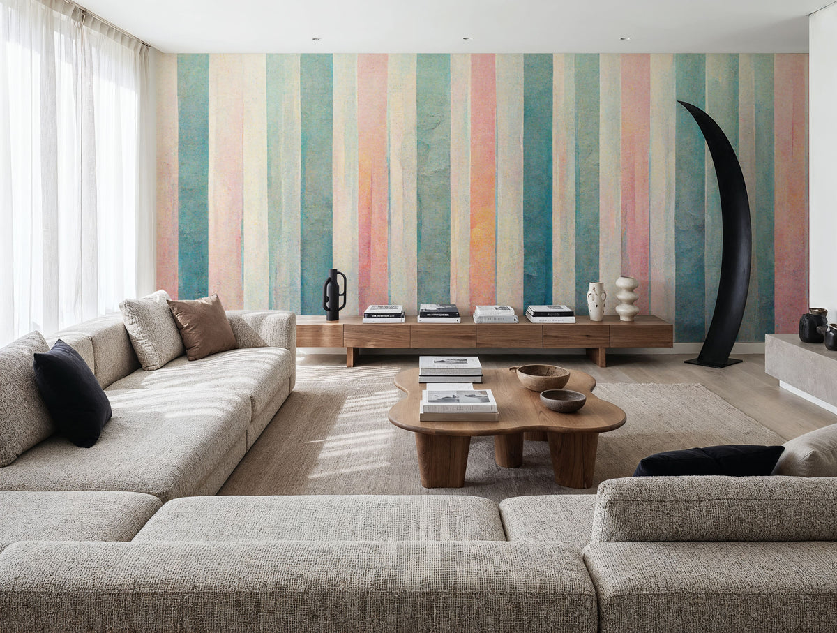 Smudged Stripes Mural Wallpaper - room preview 05