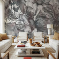 Seeing Through Leaves White Mural Wallpaper - room preview 05