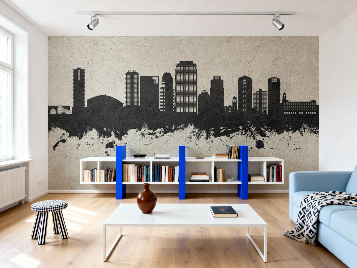St Petersburg Florida Skyline Concrete Mural Wallpaper - room preview 05