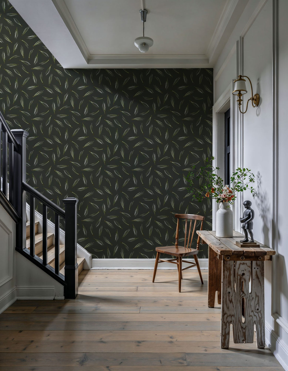 Pine Needles Dark Mural Wallpaper - room preview 05