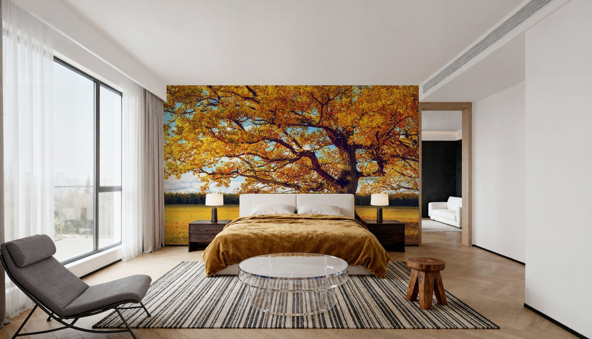 Golden Fall Tree Mural Wallpaper - room preview 05