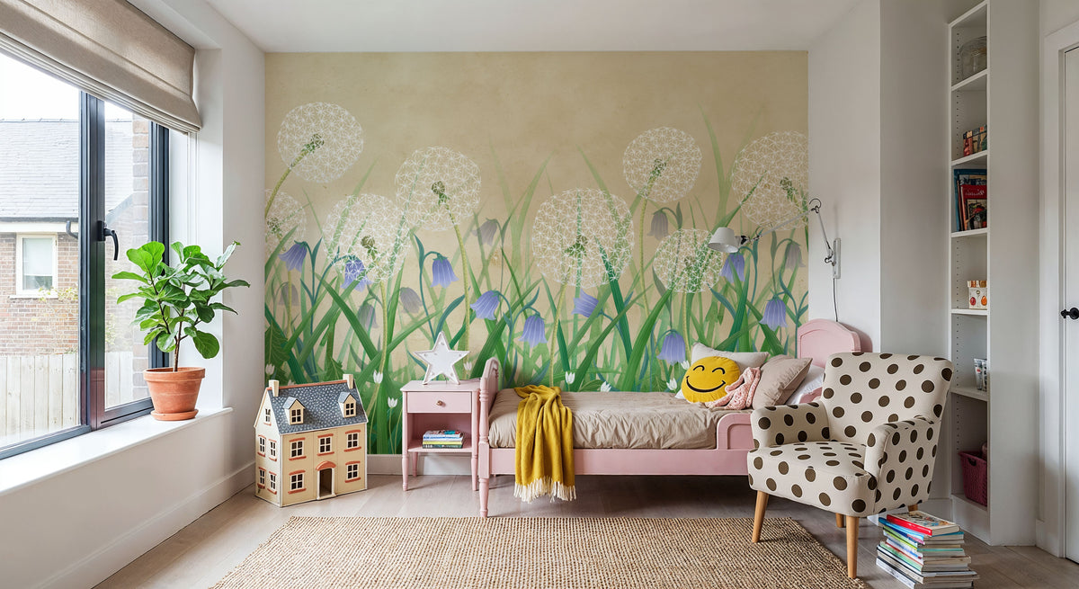 Dandelion Meadow, Sand Mural Wallpaper - room preview 05