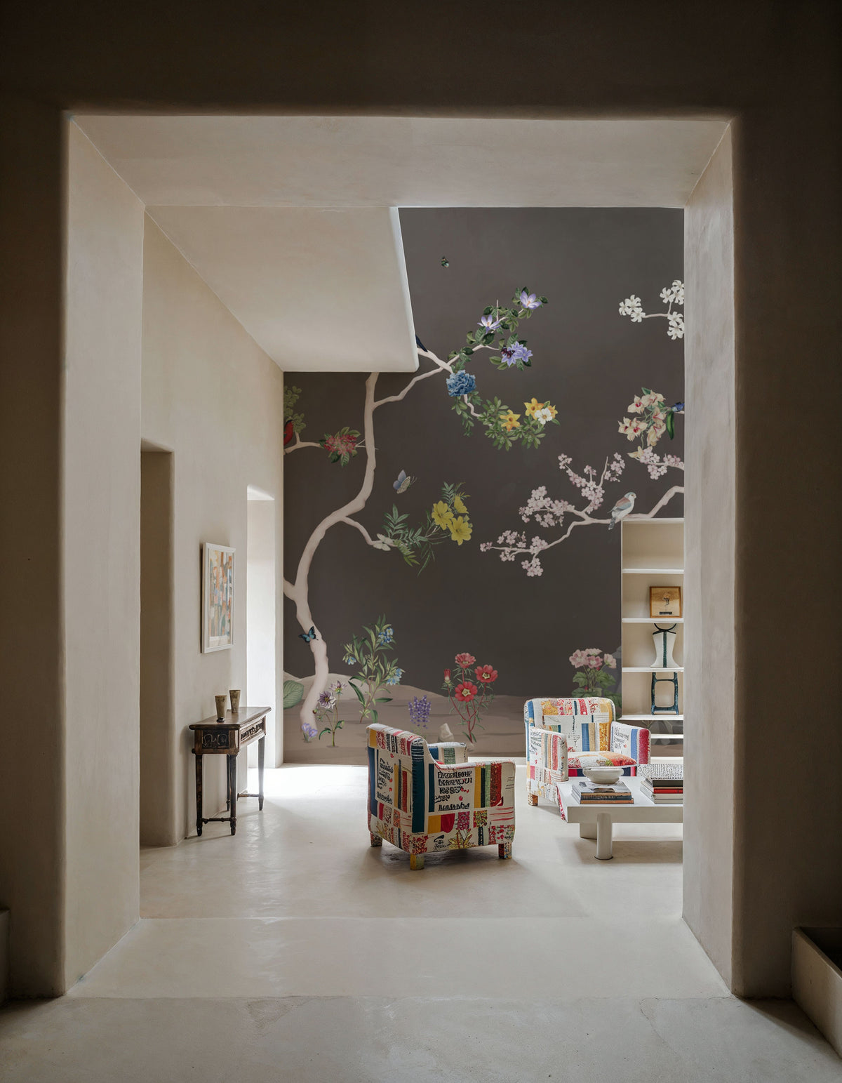 Birds in the Garden Dark Mural Wallpaper - room preview 05