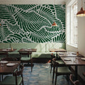 Fern Cut-Outs Pattern, Malachite Green Mural Wallpaper - room preview 05